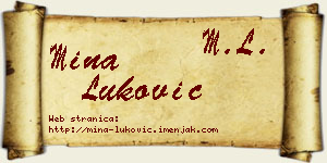 Mina Luković vizit kartica